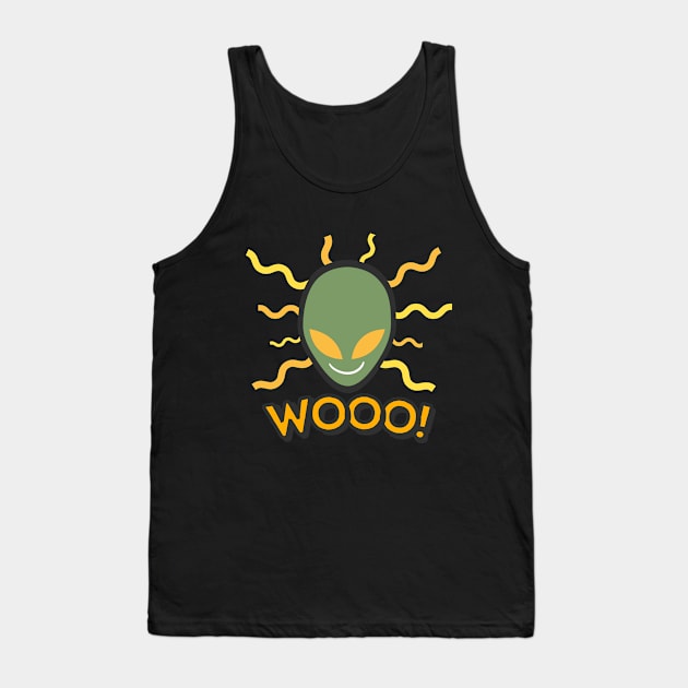 Alien saying Wooo! Tank Top by TheSoldierOfFortune